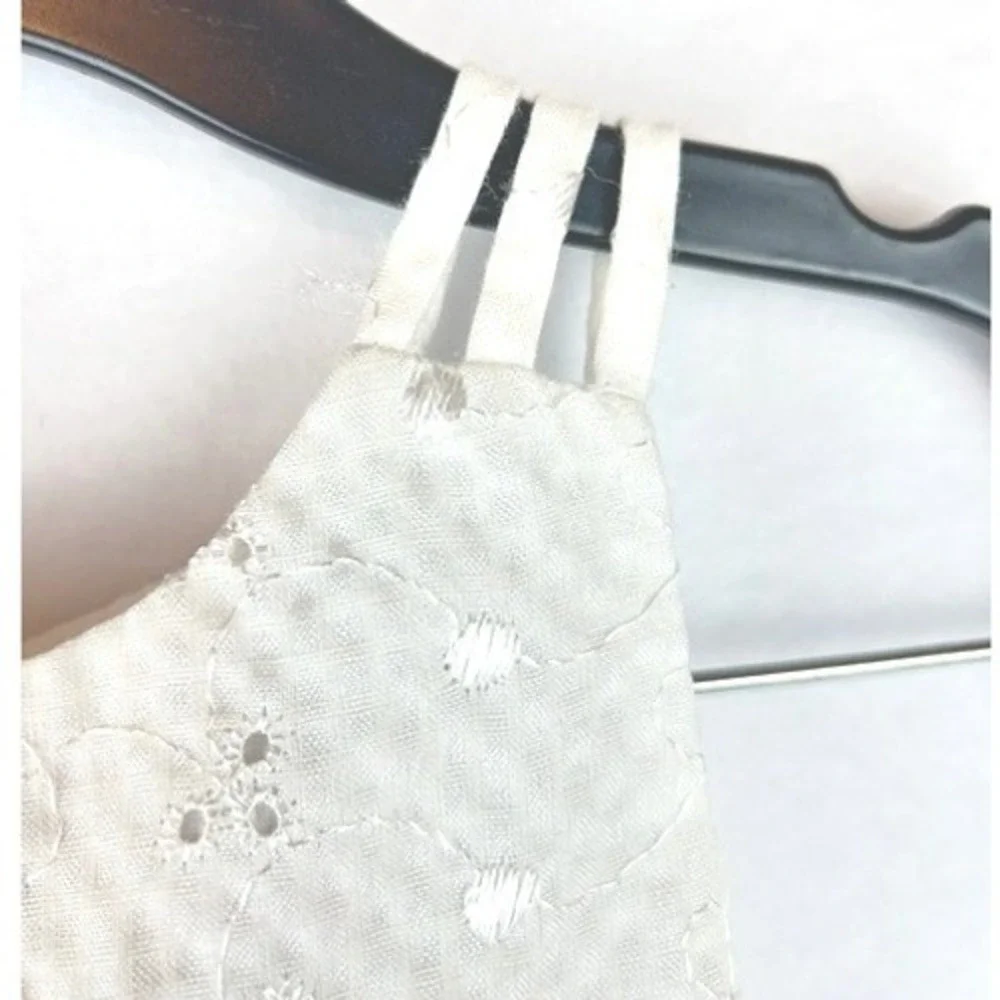 Vintage Bonnie Baby Dress White Eyelet Rosette Infant 24M